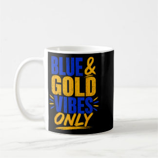 Caneca De Café Apenas Vibrações Azuis e Douradas no Dia de Jogo c