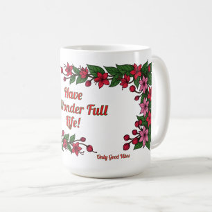 Caneca De Café Apenas vibrações positivas design floral