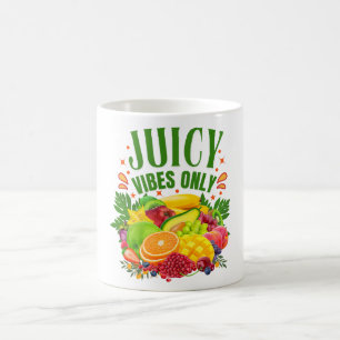 Caneca De Café Apenas Vibrações Suculentas: Frutas Frescas & Vida