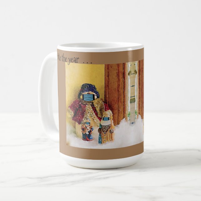 Caneca De Café Apesar do ano abraçando torcida de férias (Frente Esquerda)