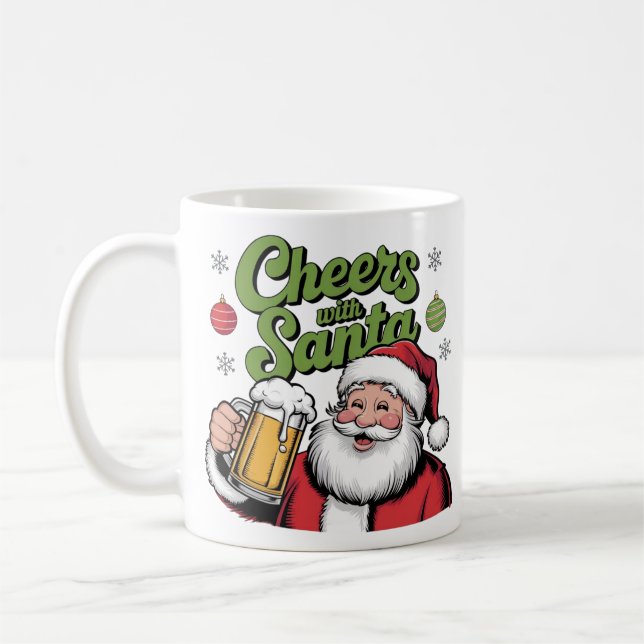 Caneca De Café aplausos com papai noel de natal fofo de designs (Esquerda)