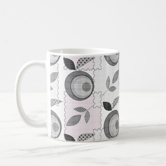 Caneca De Café Aplicação geométrica de retalhos de frutas de maçã (Esquerda)