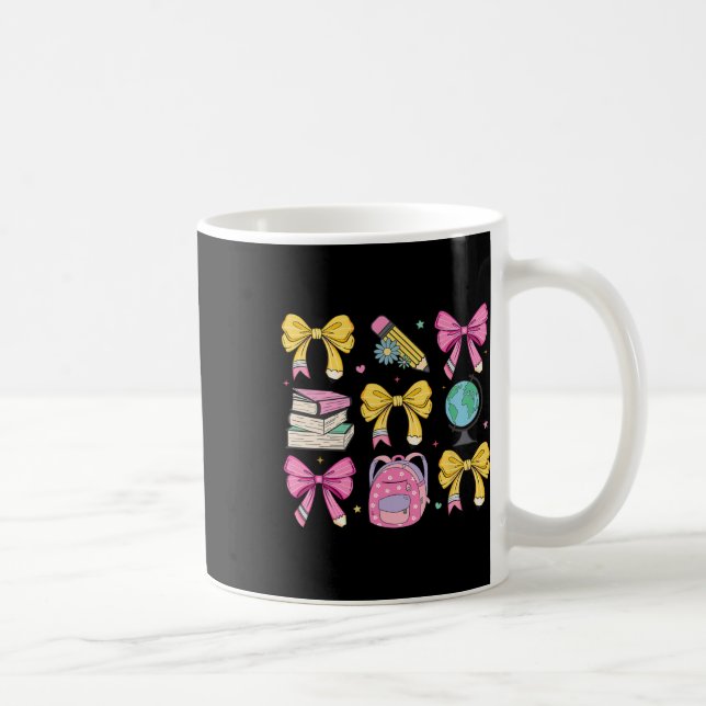 Caneca De Café Aplicativo de Lápis de Professor de Fitas de Laço  (Direita)