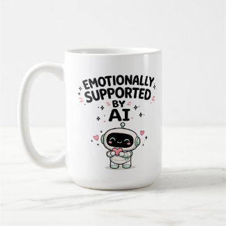 Caneca De Café Apoiado Emocionalmente pelo Robô Bonito com Coraçã