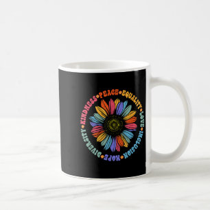 Caneca De Café Apoiador da Paz Mundial Conjunto Floral de Girasso