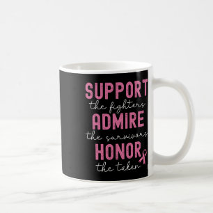 Caneca De Café Apoiar a Consciência do Cancer da Mama Honra do Ad