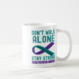 Caneca De Café Apoiar a mensagem de sensibilização para a prevenç