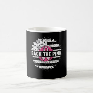 Caneca De Café Apoie o Girassol Rosa Conscientização do Câncer de