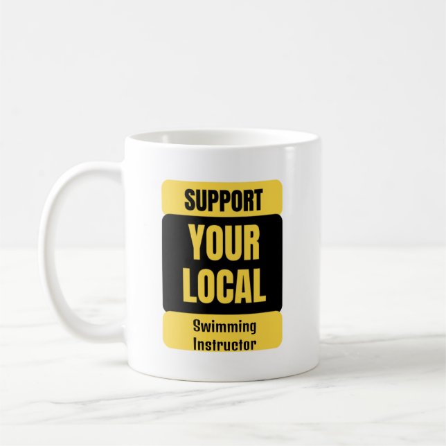 Caneca De Café Apoie o seu instrutor de natação local (Esquerda)