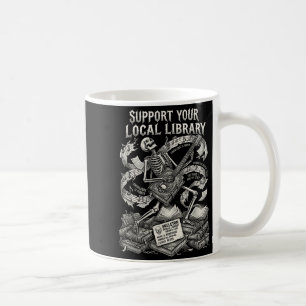 Caneca De Café Apoie o seu livro gótico de biblioteca local