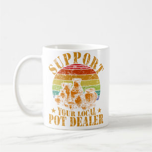 Caneca De Café Apoie o Seu Vendedor Local de Maconha em Cerâmica