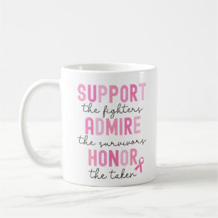 Caneca De Café Apoie os Lutadores Contra o Câncer de Mama Fita Ro