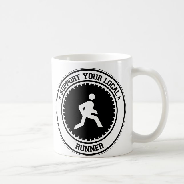Caneca De Café Apoie seu corredor local (Direita)