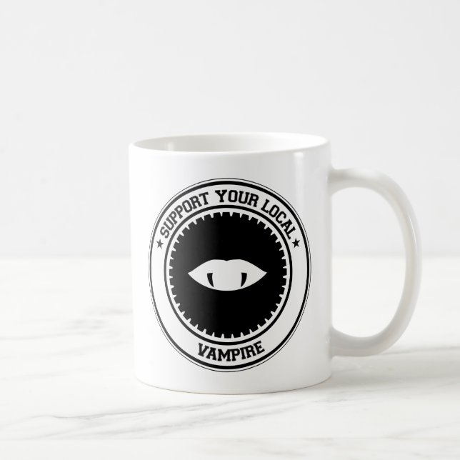 Caneca De Café Apoie seu vampiro local (Direita)
