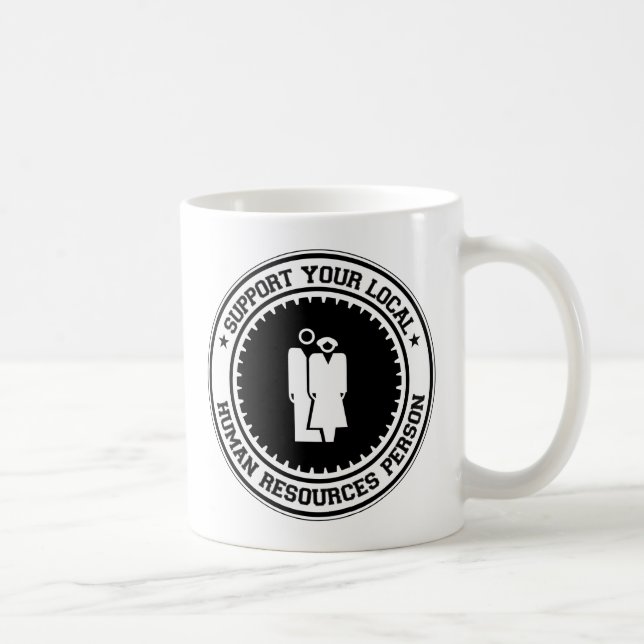 Caneca De Café Apoie sua pessoa local dos recursos humanos (Direita)
