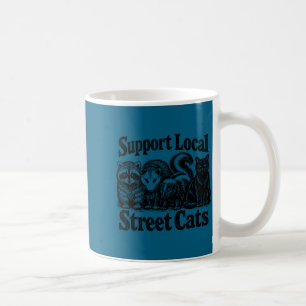 Caneca De Café Apoie time de gatos de rua lixo gambá