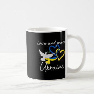 Caneca De Café Apoio à Ucrânia Esperança Positividade Pombo Pacíf
