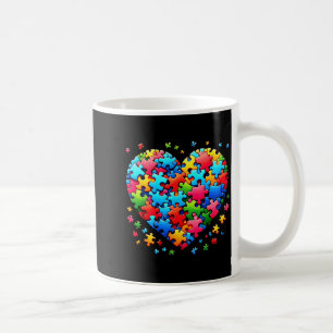 Caneca De Café Apoio amor coração puzzle homens mulheres crianças