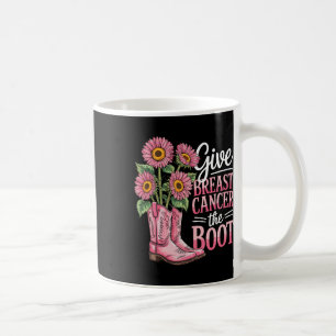 Caneca De Café Apoio ao cancer de mama Boot Engraçado