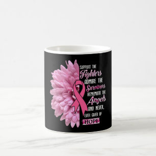 Caneca De Café Apoio ao cancer de mama Os Combatentes Dão Por Ela