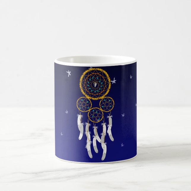 Caneca De Café Apoio de ioga em azul turquesa - Dreamcatcher (Centro)