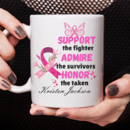 Caneca De Café Apoio personalizado à lutadora contra a conscienti