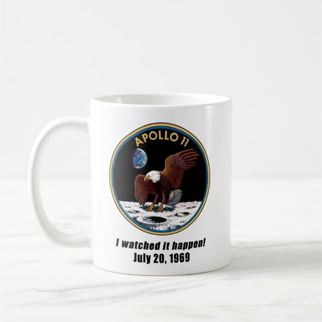 Caneca De Café Apollo 11 eu olhei-o acontecer (Esquerda)