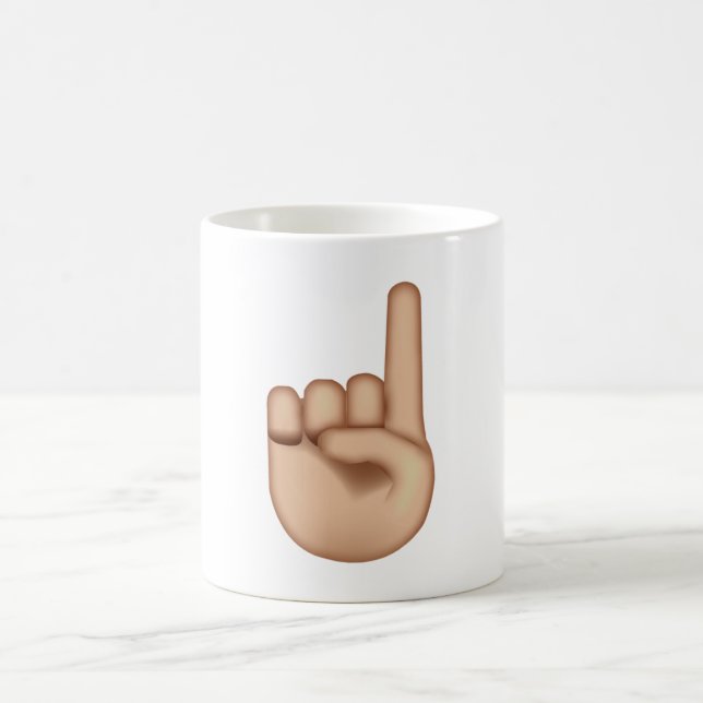 Caneca De Café Apontando Mão - Emoji (Centro)