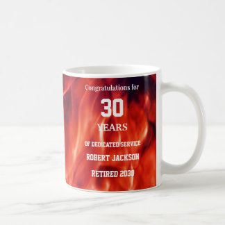 Caneca De Café Aposentação de Ano de Chama de Bombeiro