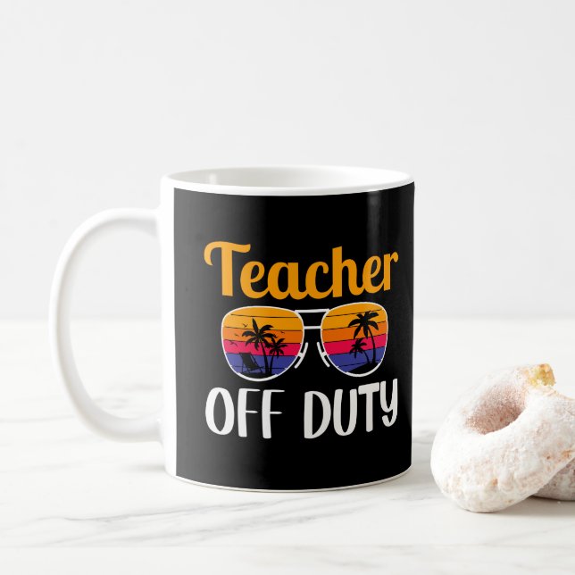 Caneca De Café Aposentação de Professores, Óculos De Sol, Desliga (Com Donut)