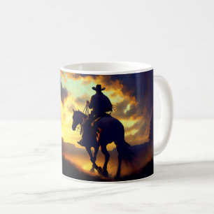 Caneca De Café Aposentação Sunset Cowboy