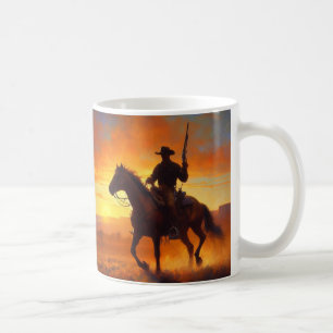 Caneca De Café Aposentação Sunset Cowboy