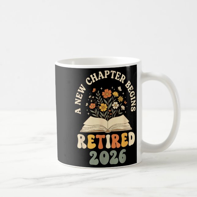 Caneca De Café Aposentado 2026 um novo capítulo começa floral (Direita)