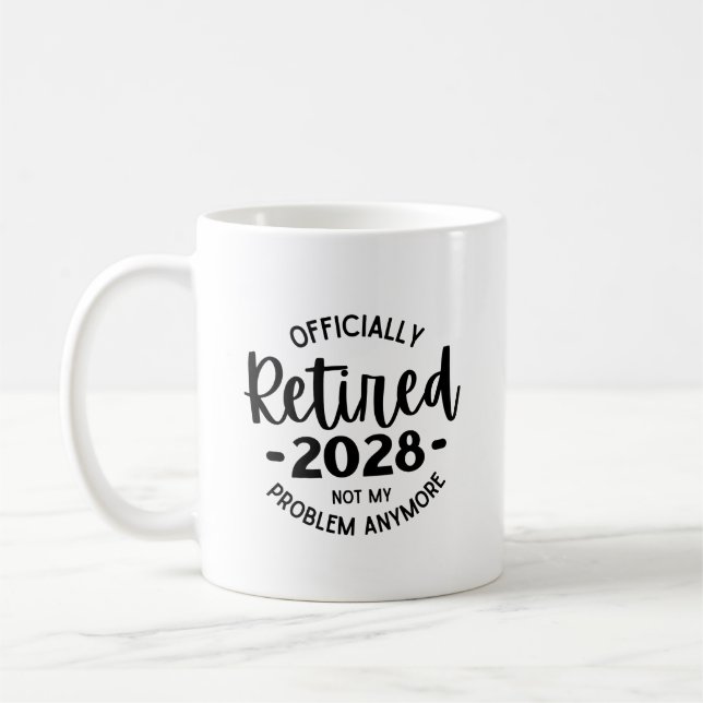 Caneca De Café Aposentado 2028 Não É Mais Meu Problema, Engraçado (Esquerda)