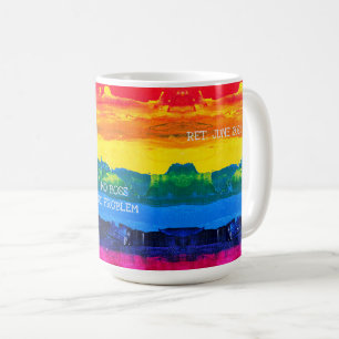 Caneca De Café Aposentado Data Engraçado Alô Pensão Pintura Artís