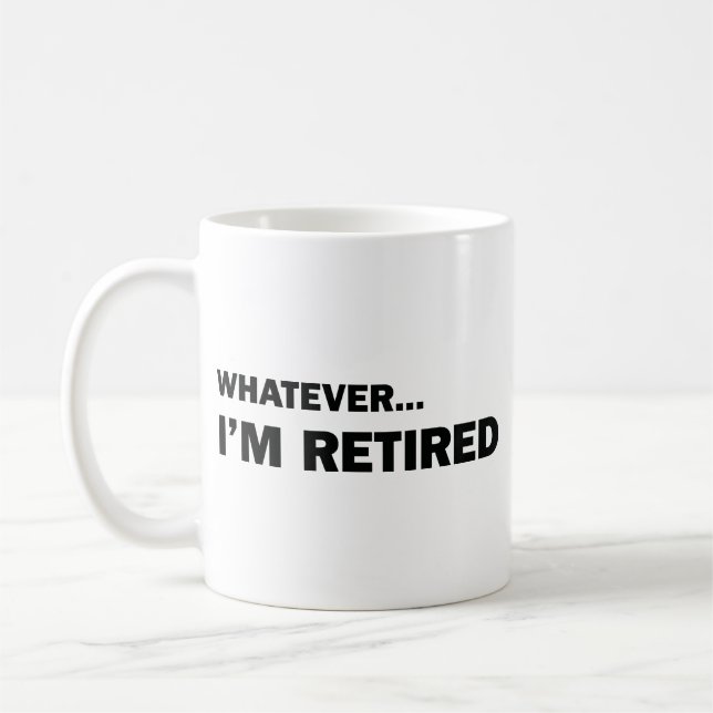 Caneca de Café Aposentado... Não Me Importo (Esquerda)