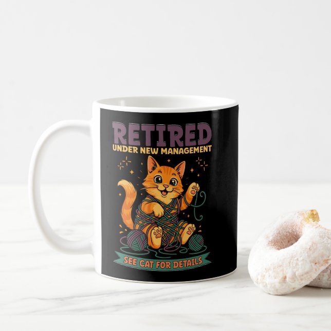 Caneca De Café Aposentado Sob Nova Administração Consulte o Gato  (Com Donut)