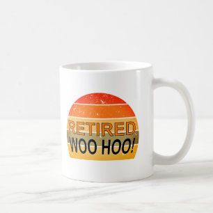 Caneca De Café Aposentado Woo Hoo Com Pôr do Sol Vintage