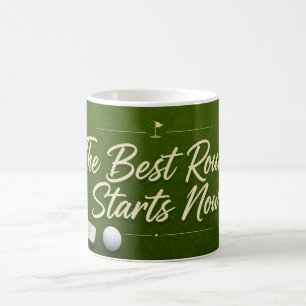 Caneca De Café Aposentadoria de golfe temática em verde
