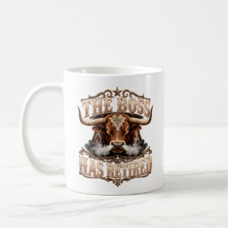 Caneca De Café Aposentadoria Engraçada do Chefe Vintage Western L