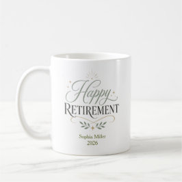 Caneca De Café Aposentadoria Feliz Nome Personalizado