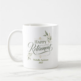 Caneca De Café Aposentadoria Feliz Nome Personalizado