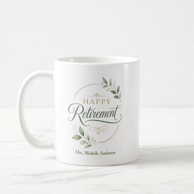 Caneca De Café Aposentadoria Feliz Personalizada (Esquerda)