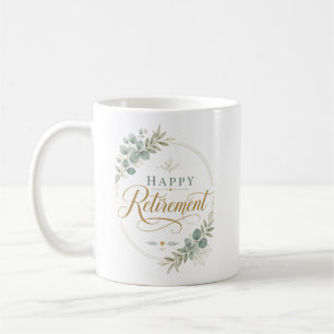 Caneca De Café Aposentadoria Feliz Personalizada Botânica Elegant