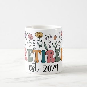 Caneca De Café Aposentadoria Floral Aposentada. 2024 Flores selva