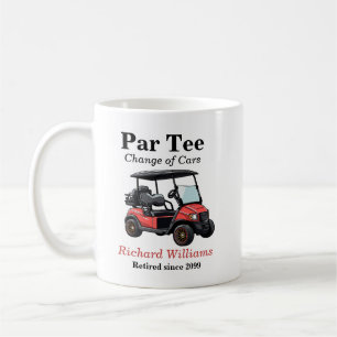 Caneca De Café Aposentadoria Lã De Carrinho De Golfe Vermelho