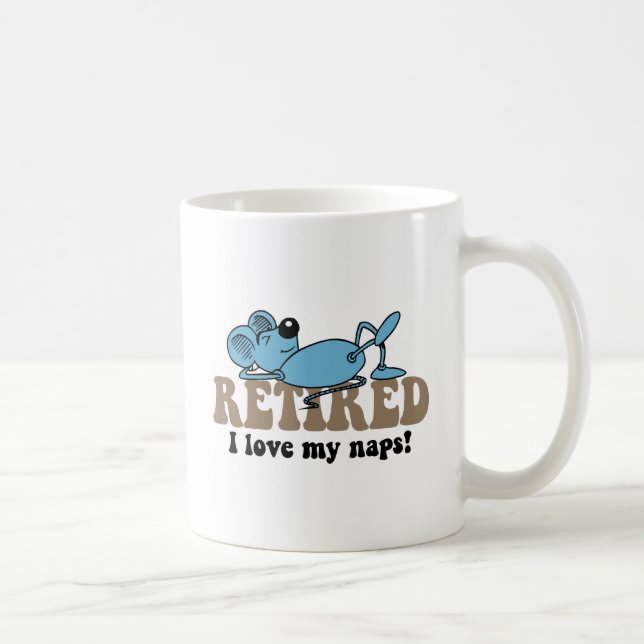 Caneca De Café Aposentadoria napping do rato engraçado (Direita)