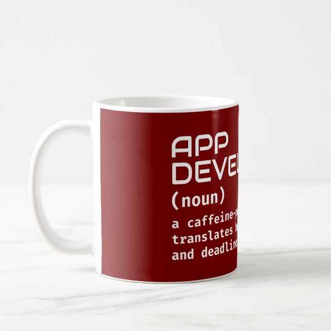 Caneca De Café App Developer Coffee Mug - Definition Humor (Esquerda)