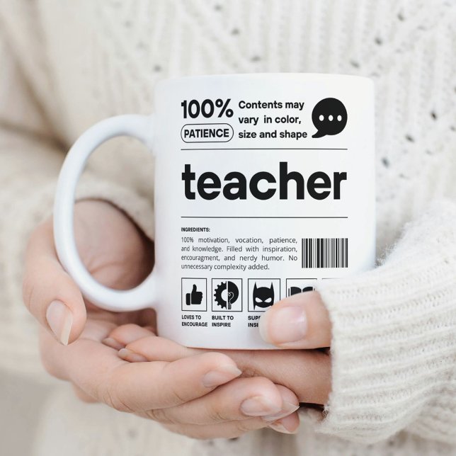 Caneca De Café Apreciação de Professores Código de Barras Diverti (Criador carregado)