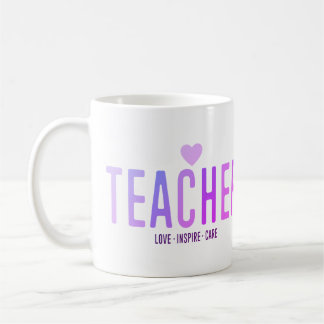Caneca De Café Apreciação do Professor Amor Inspira Púrpura